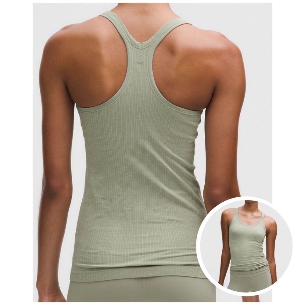 Lululemon‎ Ebb to Street Tank Top Cup Fog green size 12 NWT